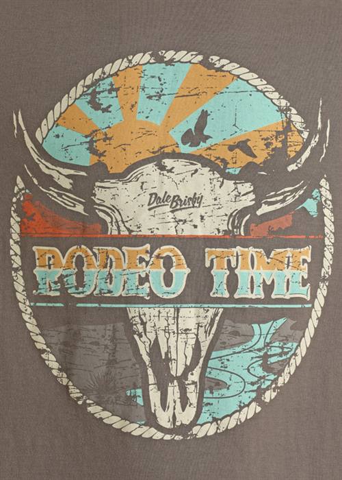 Rodeo Time Scenic Graphic Tee- Charcoal- 