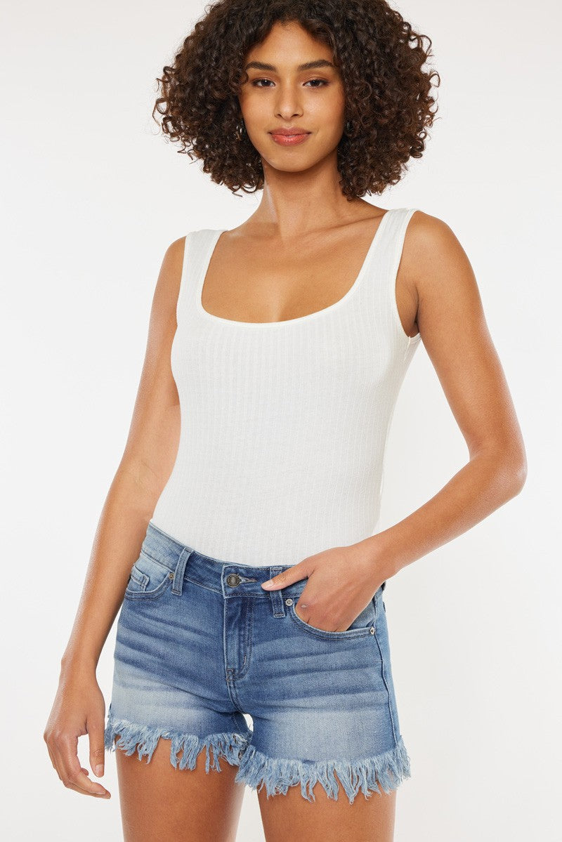 Mid-Rise Fray Hem- Med- KC9214QM