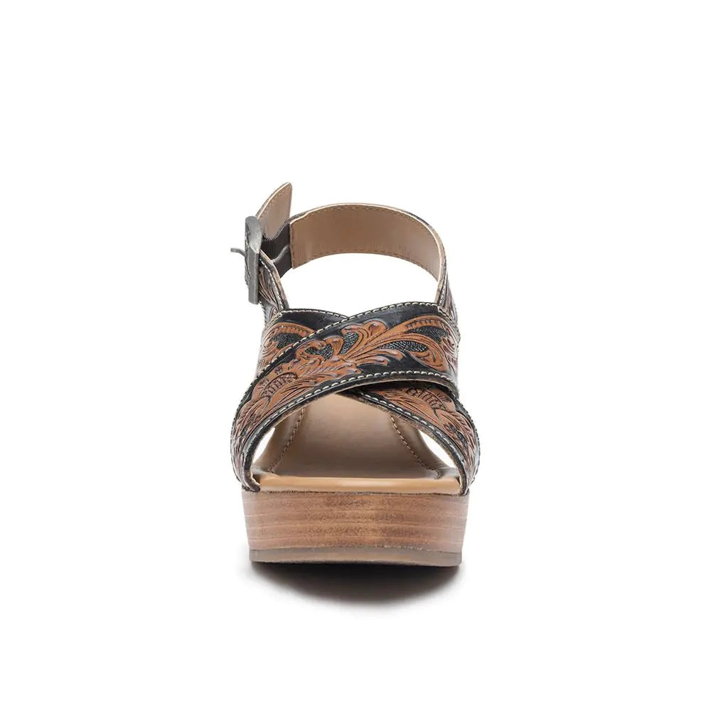 Flower Ridge - Handtooled Wedge- 