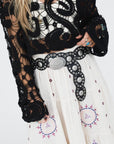 Onyx Oval Western Belt - Black