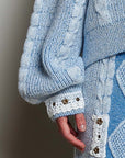 V-Neck Sweater- Blue-