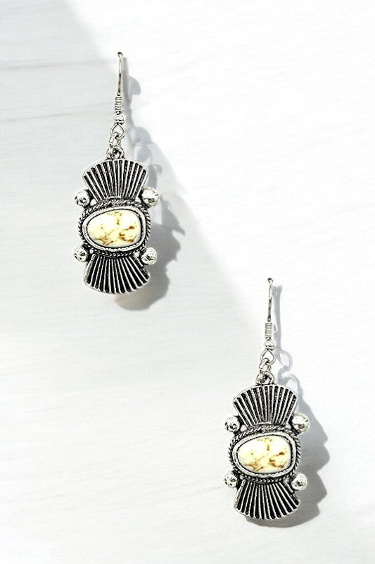 Dangle Earring- 191195- White