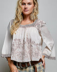 Washed Square Neck Boho Top-