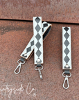 Checkered Leather Keychain Wristlet