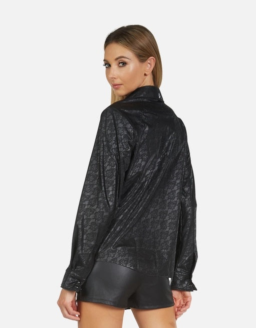 Leather & Lace- Women's Shirt - Black 