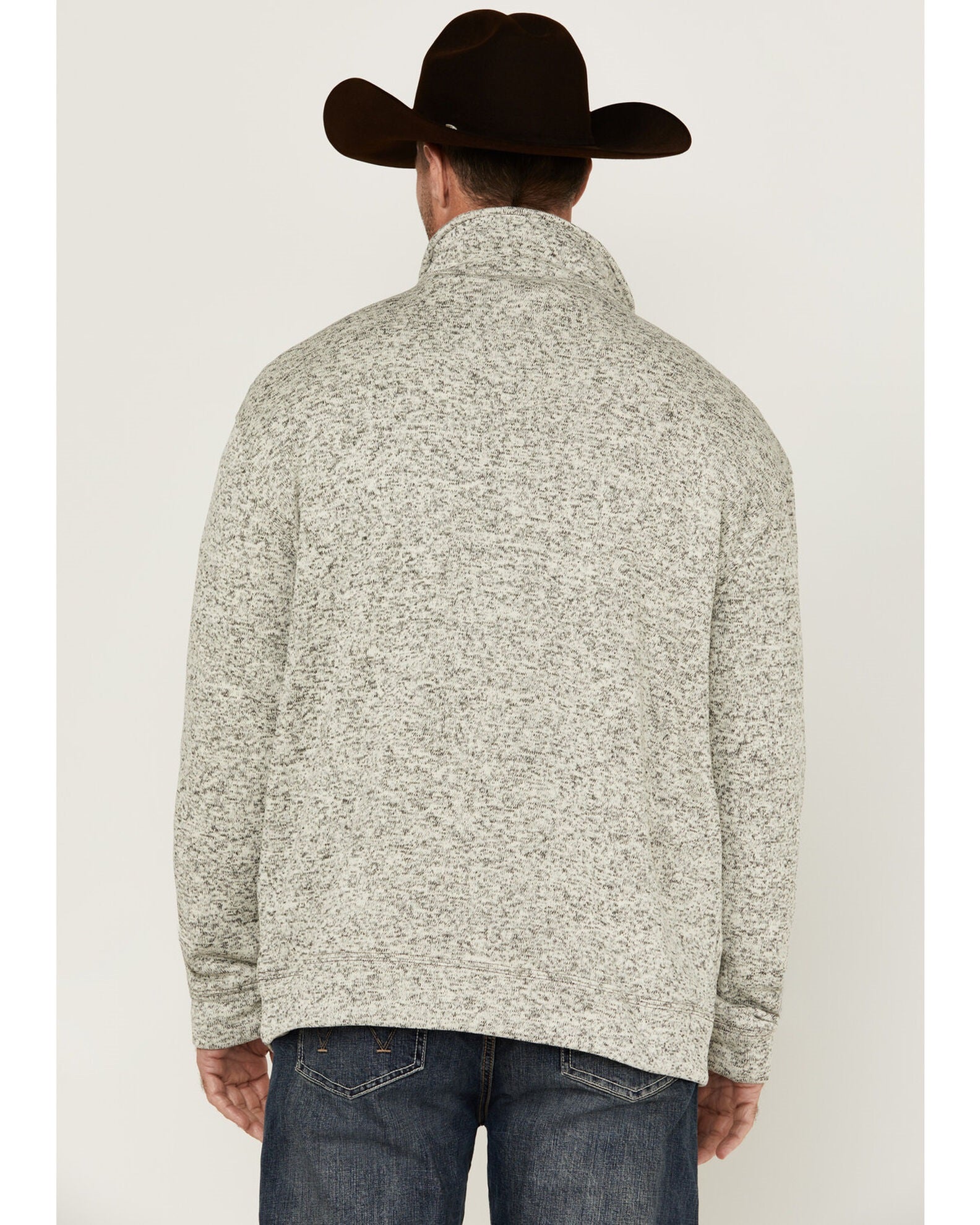 Quarter Zip Skull Fleece- Oatmeal- 173232- 