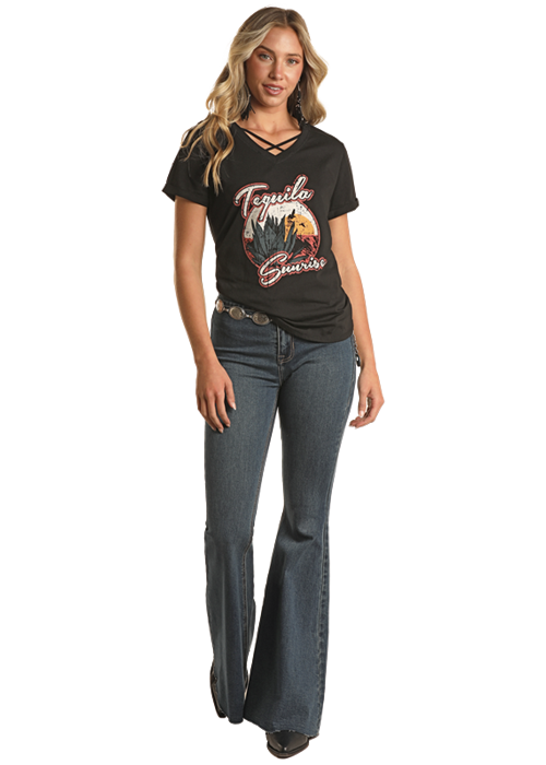 Tequila Sunrise Graphic Tee- 