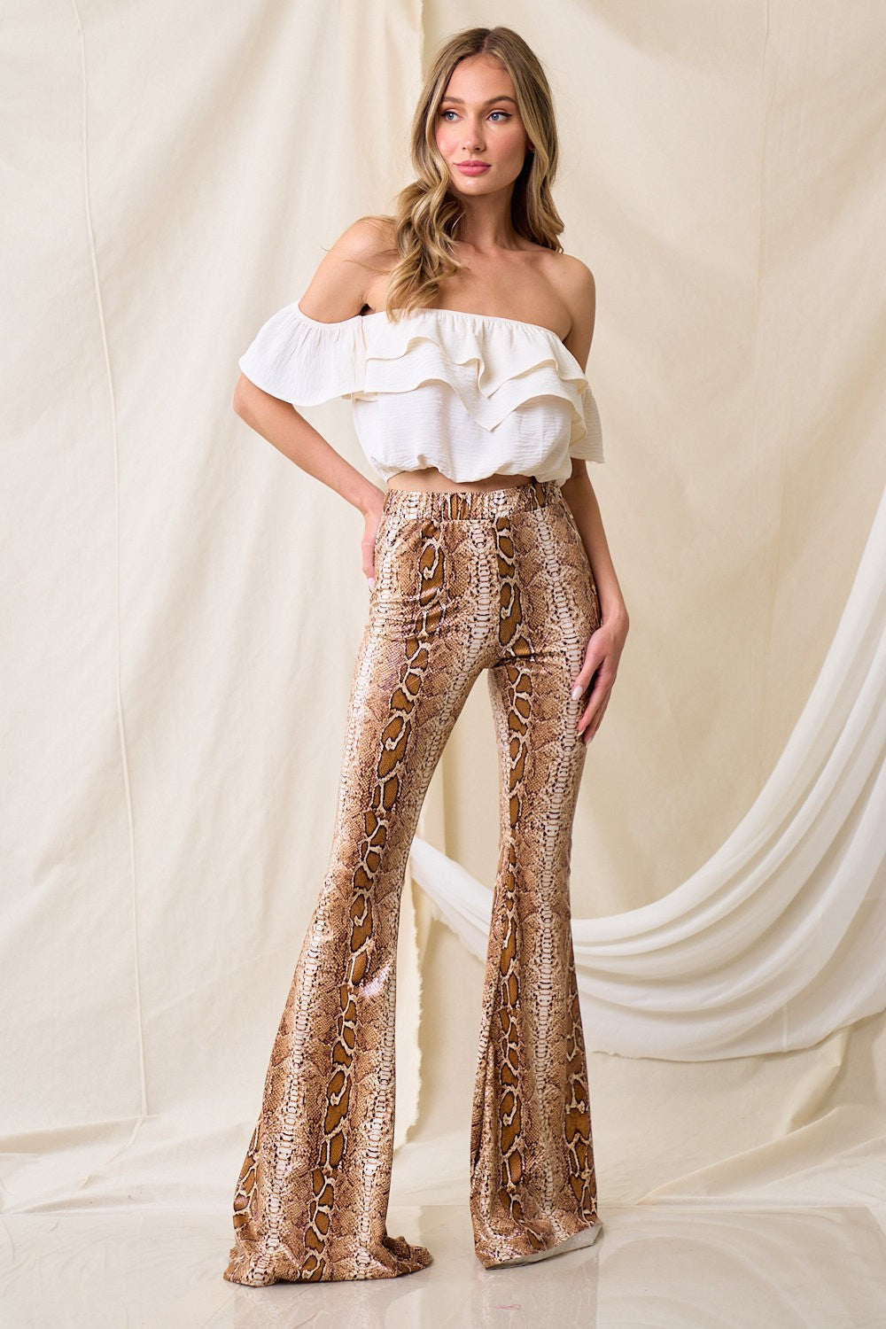Snakeskin Bell with Pockets- 34inseam- 