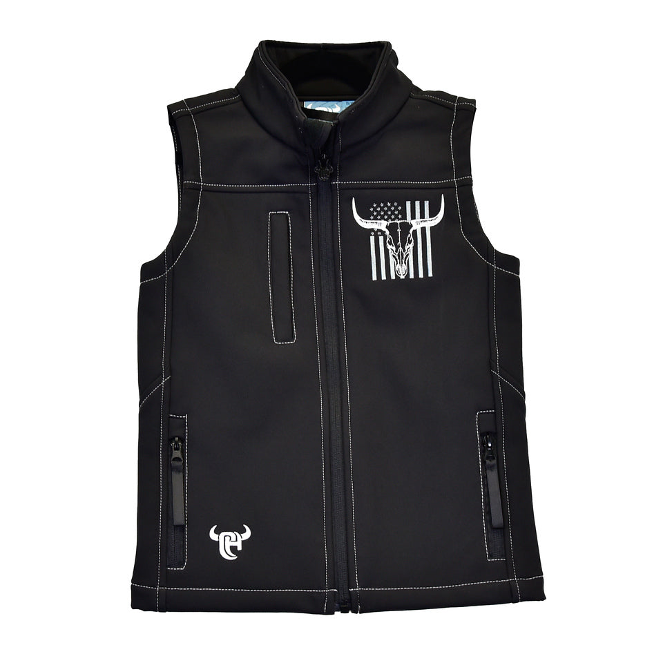 Youth- Skull Flag Tech Vest- Black 