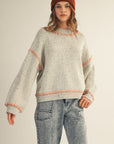 Relax Sweater with Contrast Stitch-