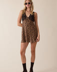 Leopard and Lace Slip Dress-