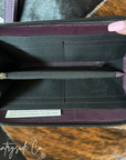 Lilac Checkered Leather Wallet