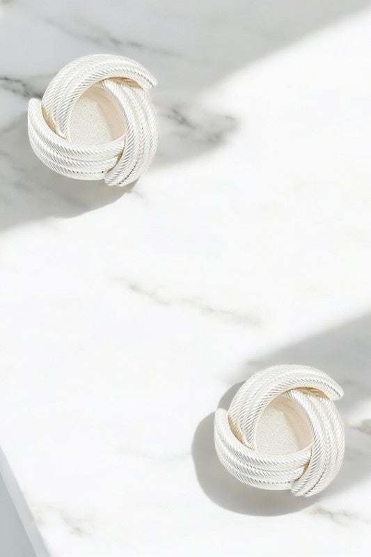 Post Earring- 177762- Silver Knot
