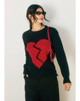 Broken Heart Sweater- Black-