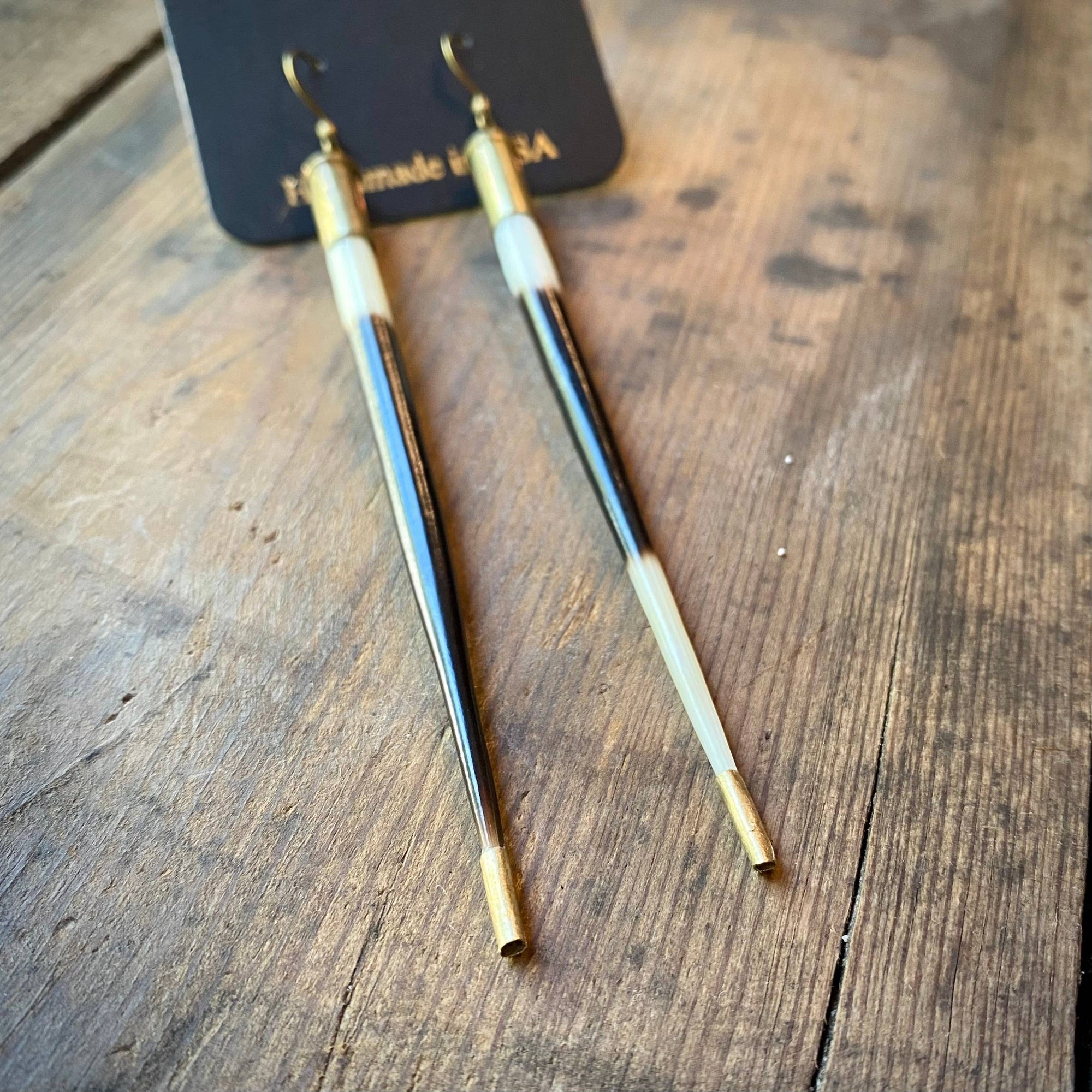 Porcupine Quill in Bullet Earrings