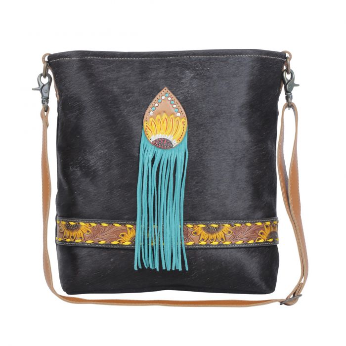 Blue Candle Hand-Tooled Bag