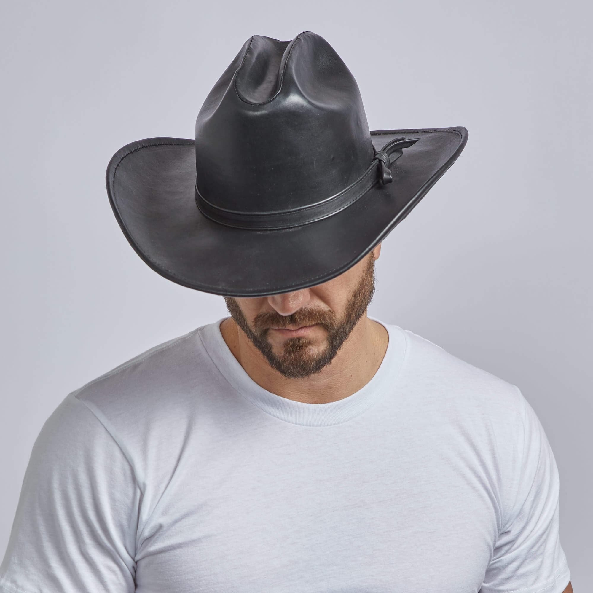 George Cattleman Leather Western Hat 