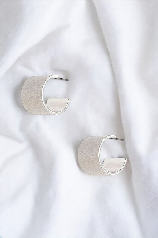 Hoop Earring- 198563- Wide Silver
