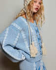 V-Neck Sweater- Blue-