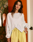 Asymmetric Hem Terry Top- Ash Grey-
