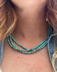 Genuine Turquoise Heishi Necklace - Native Made