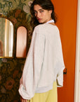 Asymmetric Hem Terry Top- Ash Grey-
