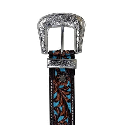 Turquoise Handtooled Belt- S-2927- 
