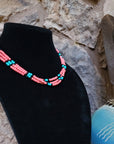 Turquoise and Glass Bead Necklace- Native Made
