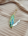 Plume Necklace: 18" Silver Chain