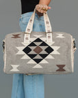 Taupe, Cream, Brown & Black Western Duffel