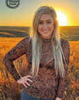 Country Roads Leather Sheer Top- 