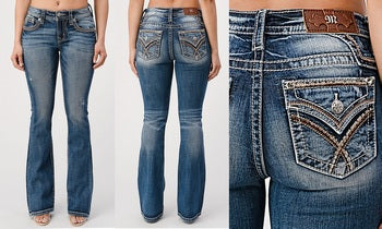 MissME MidRise Boot- X Flap Med Wash M3444B40