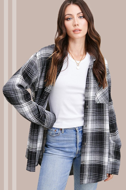 Classic Oversized Flannel Smoke S