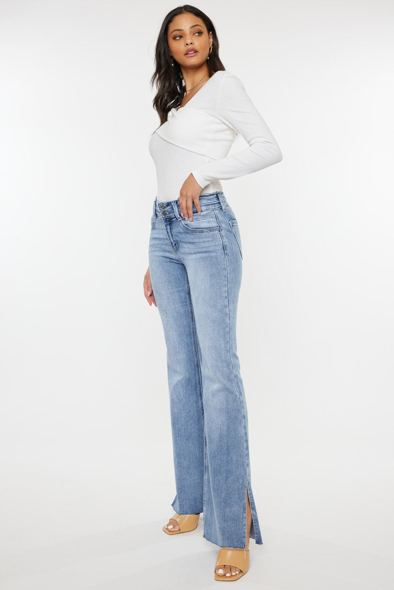 Midrise Doubleband Waist Flare- KC9365M- 