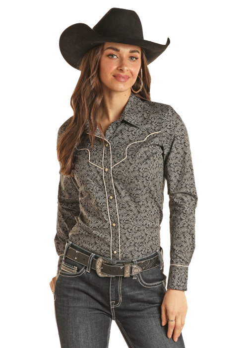 Paisley Snap with Piping- BWN2S02505