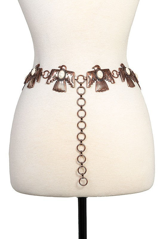 Thunderbird Concho Belt- Copper-