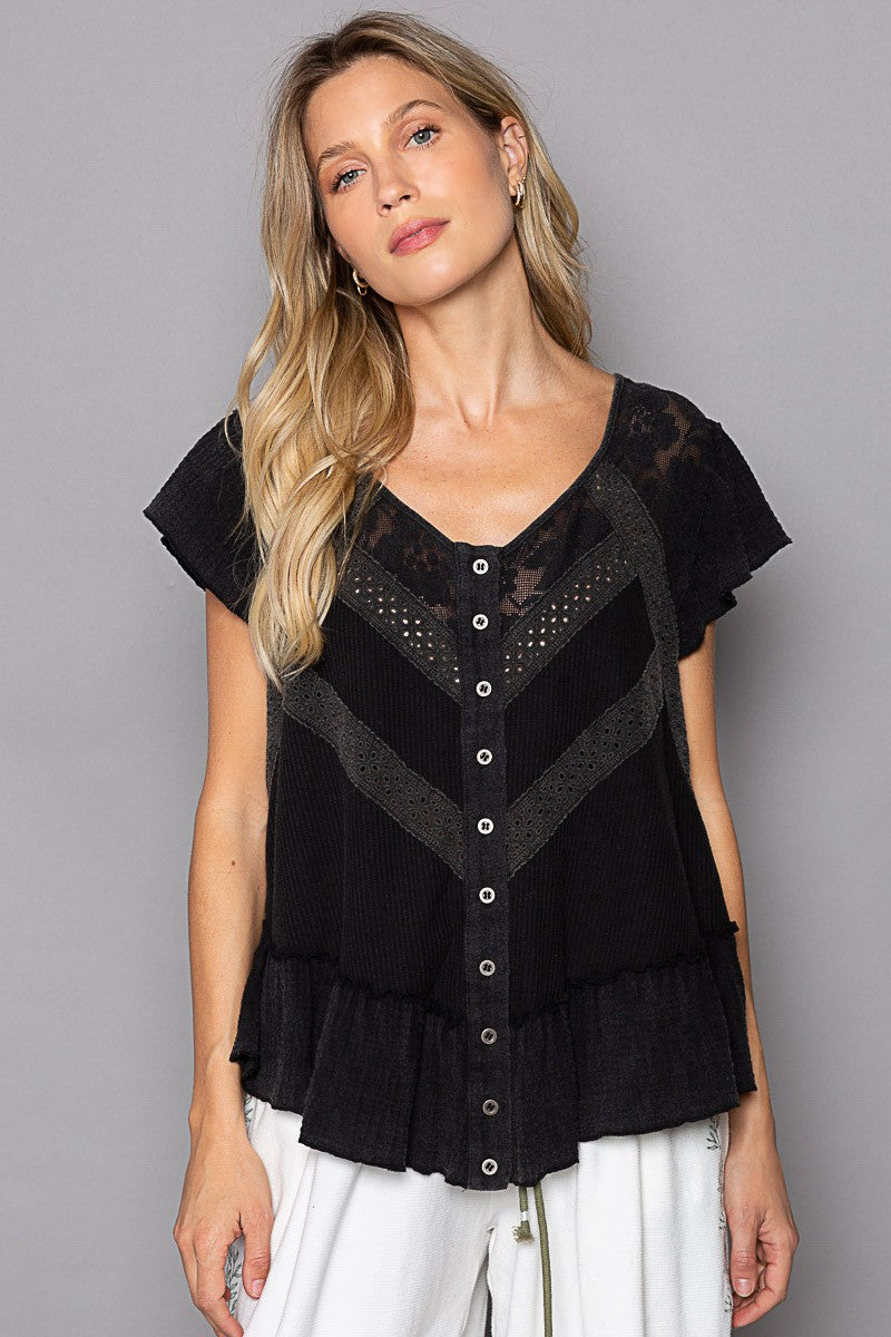 Amelia Top- FWT423- Black 