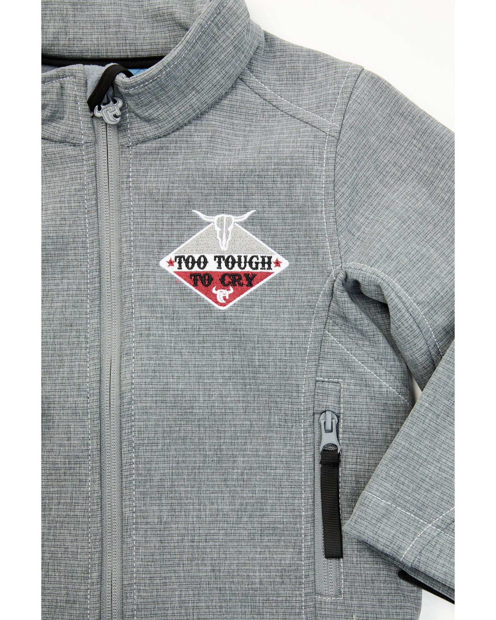 Infant/Toddler- Too Tough to Cry Softshell Jacket- Grey- 