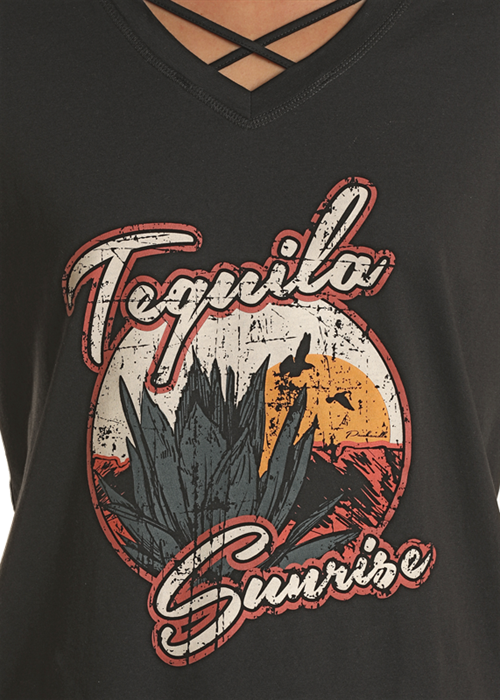 Tequila Sunrise Graphic Tee- 