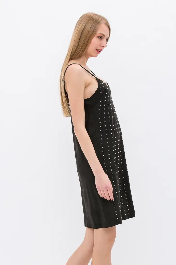 Suede Rhinestone Dress 