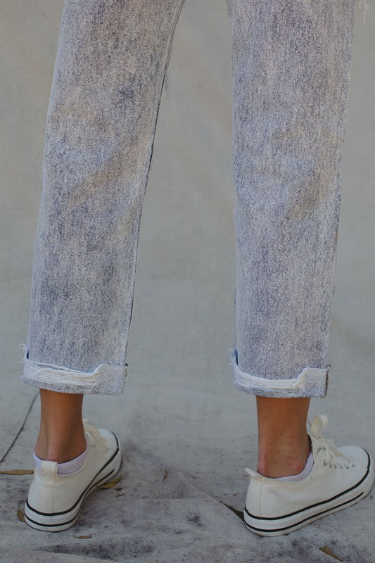 High Waisted Light Wash Straight