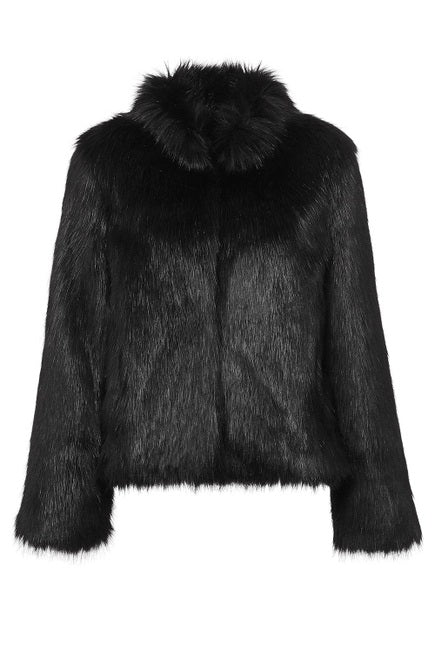 Fur Delish Luxe Faux Fur Coat- Black - 