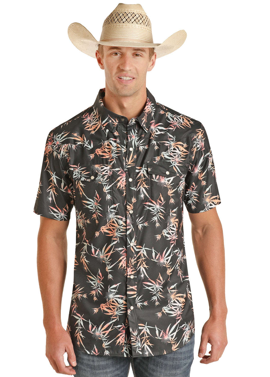 TekWestern Tropical ShortSleeve PearlSnap 