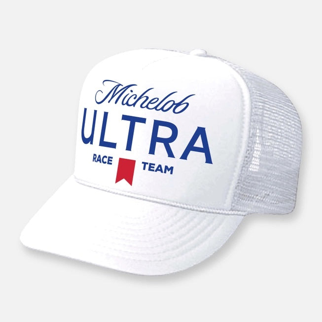Michelob Ultra Racing Hat- White Curved Bill