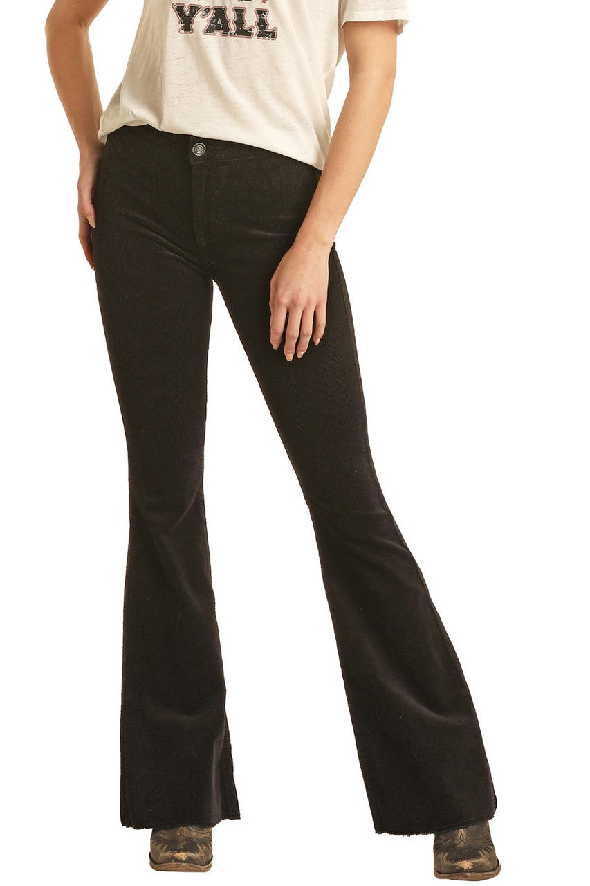 Corduroy Flare- Black- BW6PD02943