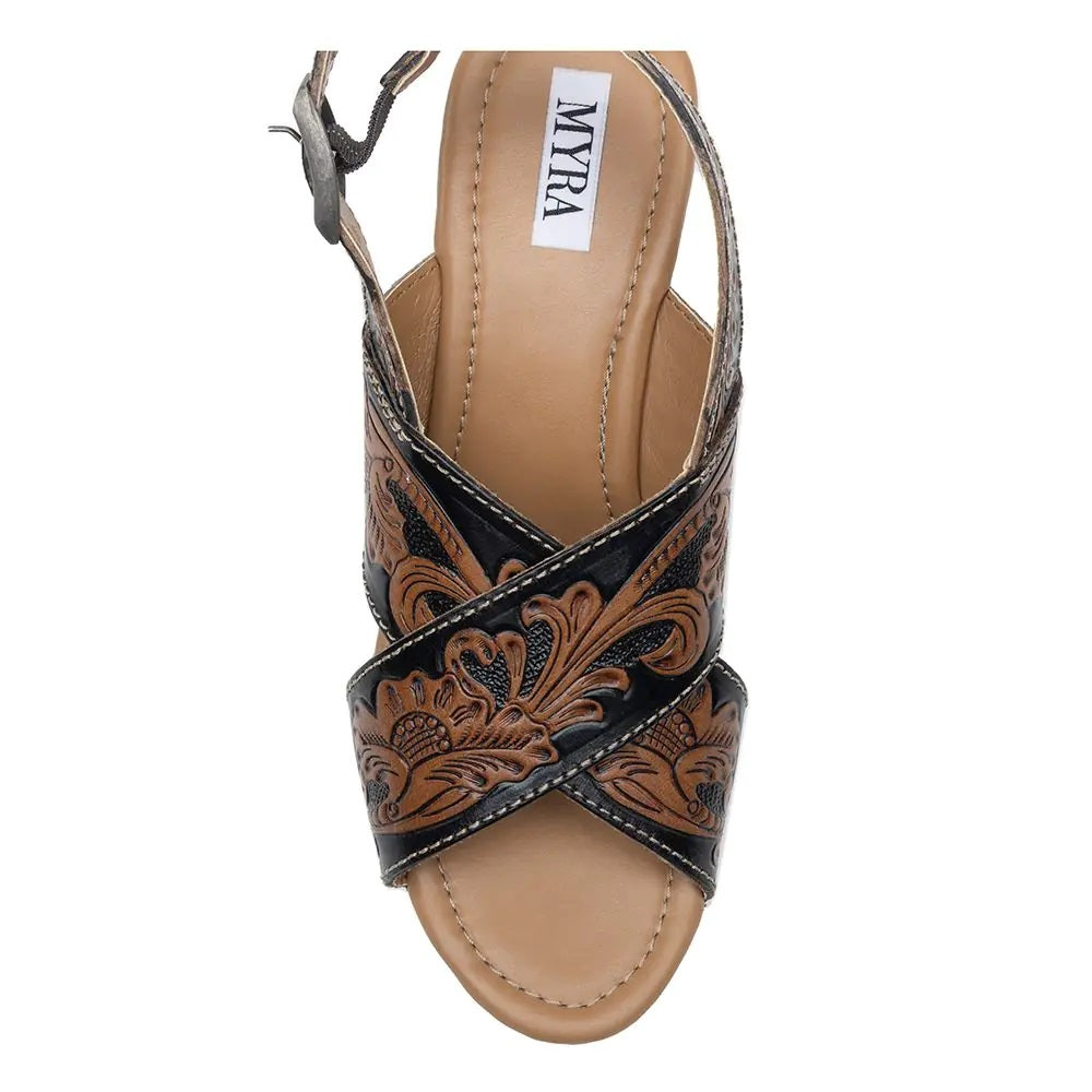 Flower Ridge - Handtooled Wedge- 