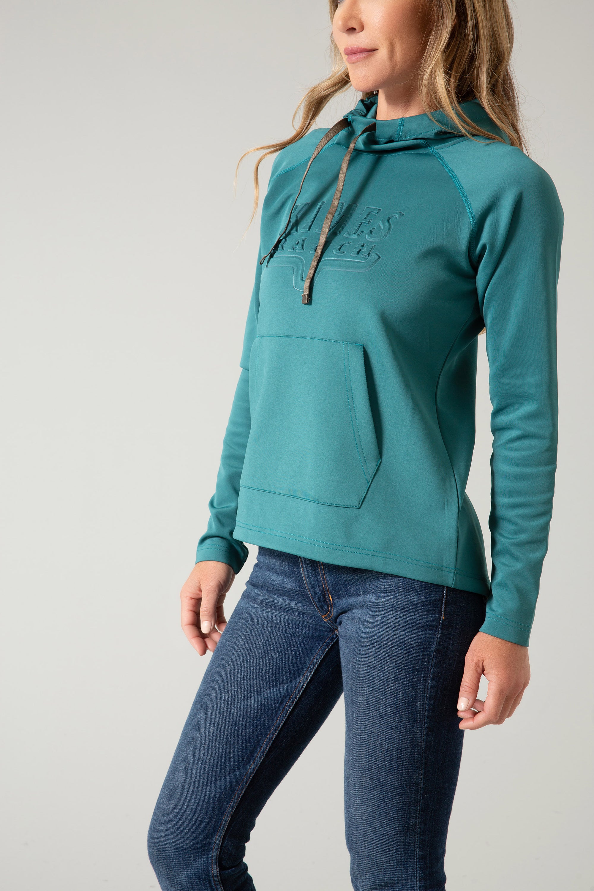 Sedona Bossed Hoodie- Teal- 