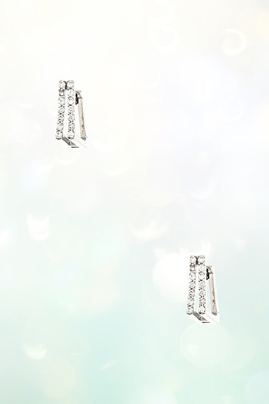 Hoop Earring- 175233- Silver Square