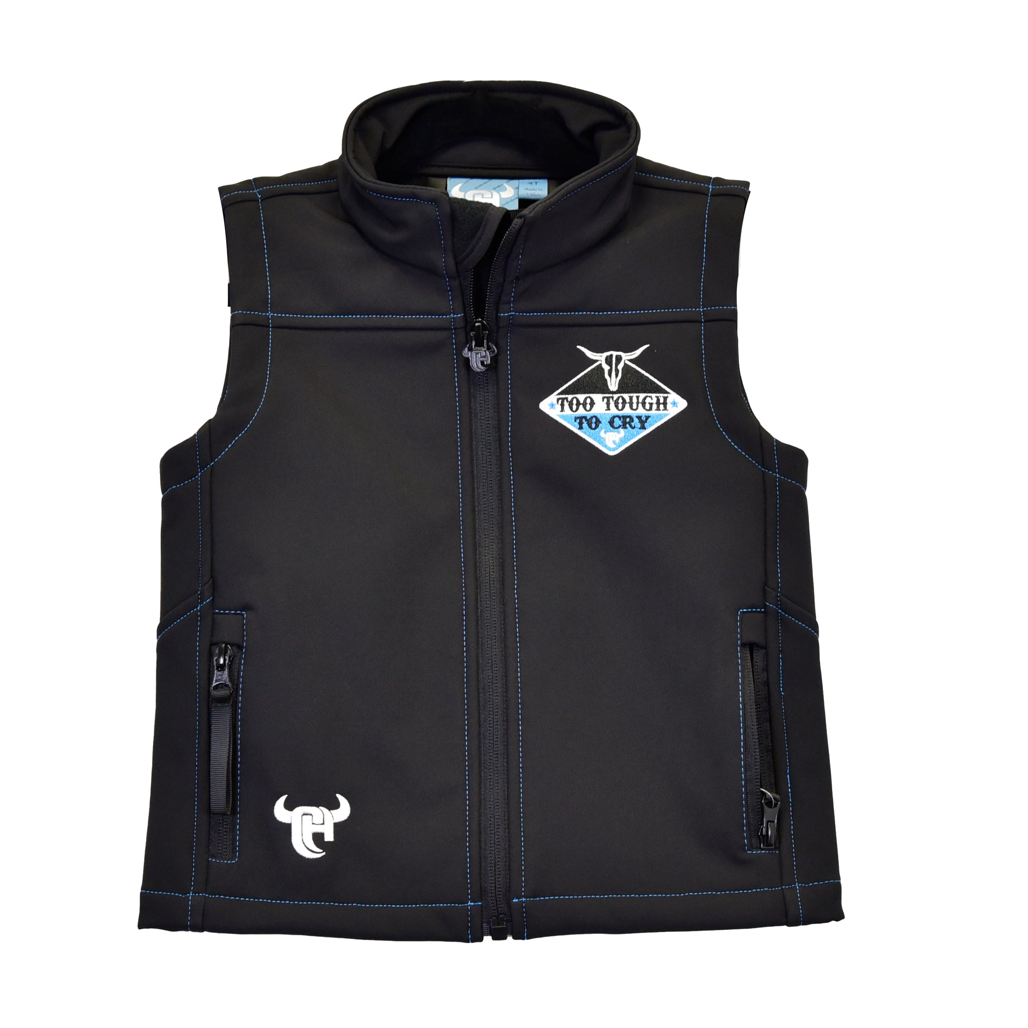 Infant/Toddler- Too Tough to Cry Softshell Vest- Black- 