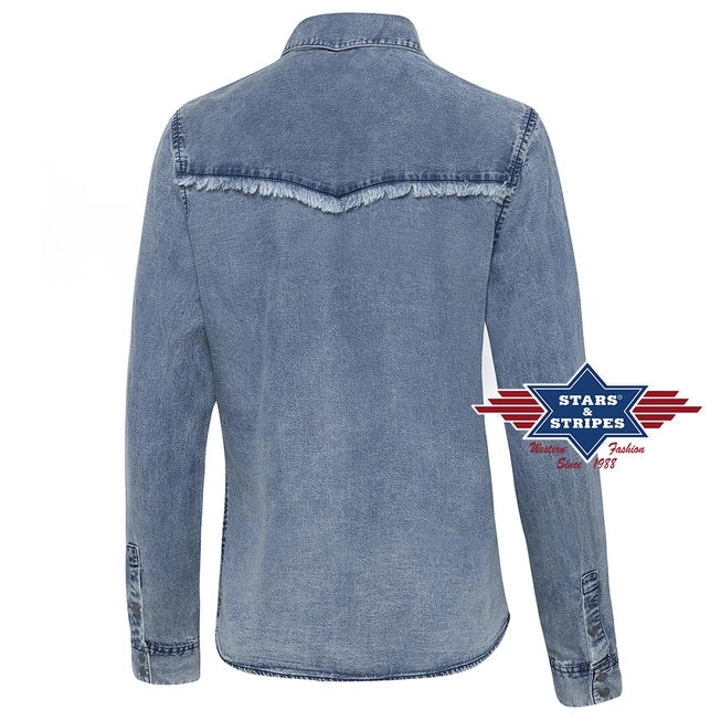 Blue Denim Striped Shirt- 